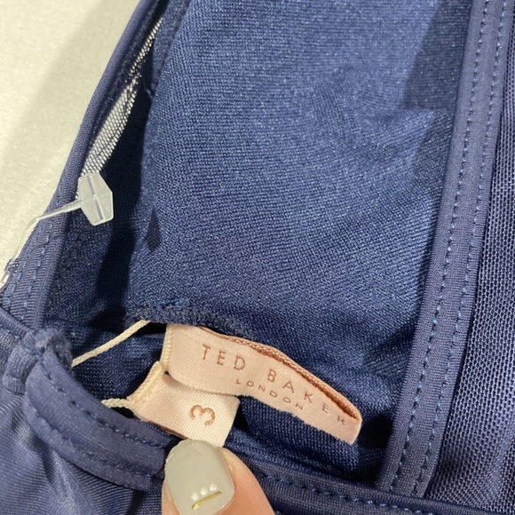 NEW Ted Baker [ size 3 ] Robbyn Mesh‎ Panelled Bikini Top in Blue - Picture 10 of 10